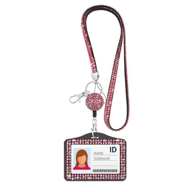 fashion sparkly bling rhinestone lanyard badge reel id card holder fashion sparkly bling rhinestone lanyard badge reel id card holder