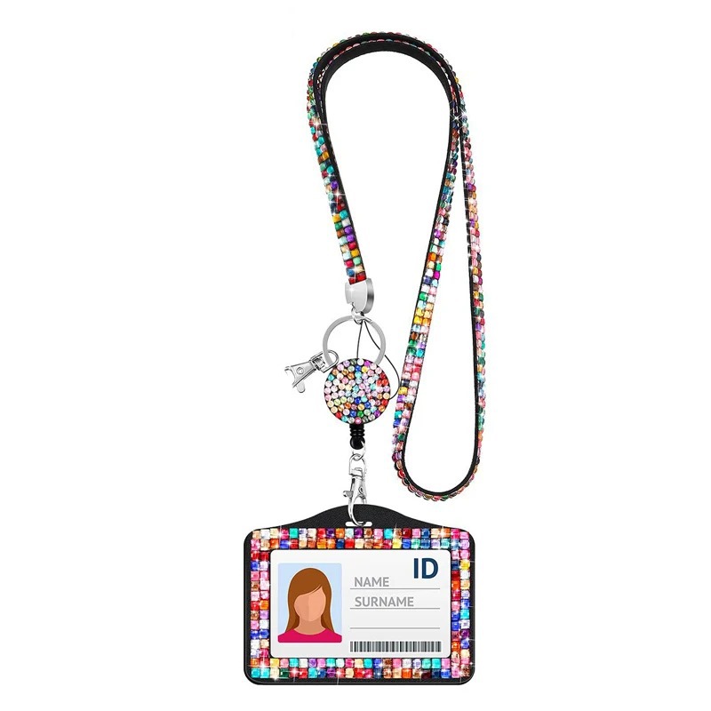 fashion sparkly bling rhinestone lanyard badge reel id card holder fashion sparkly bling rhinestone lanyard badge reel id card holder