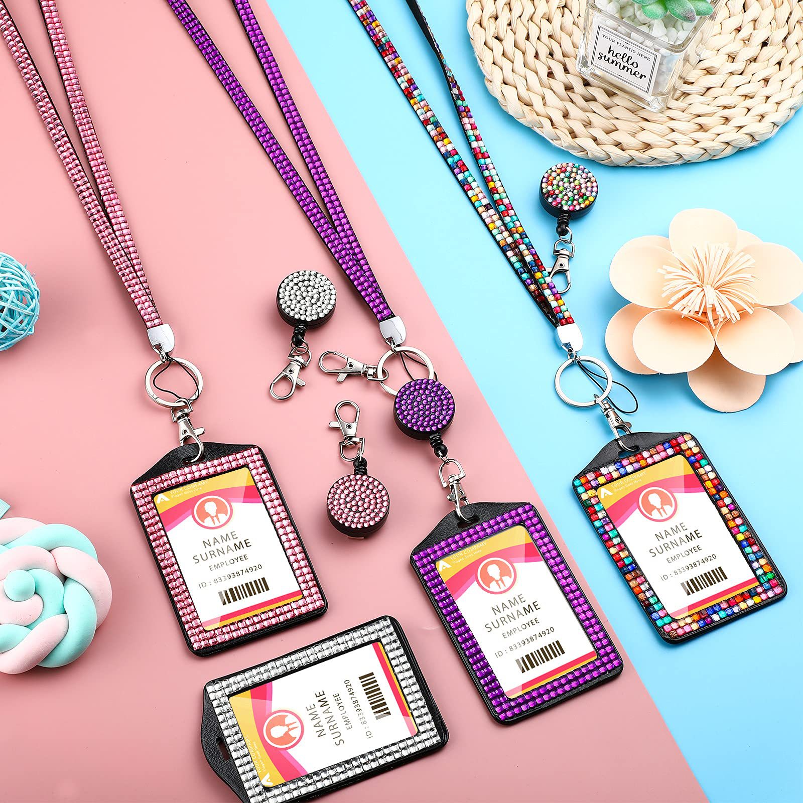 fashion sparkly bling rhinestone lanyard badge reel id card holder fashion sparkly bling rhinestone lanyard badge reel id card holder
