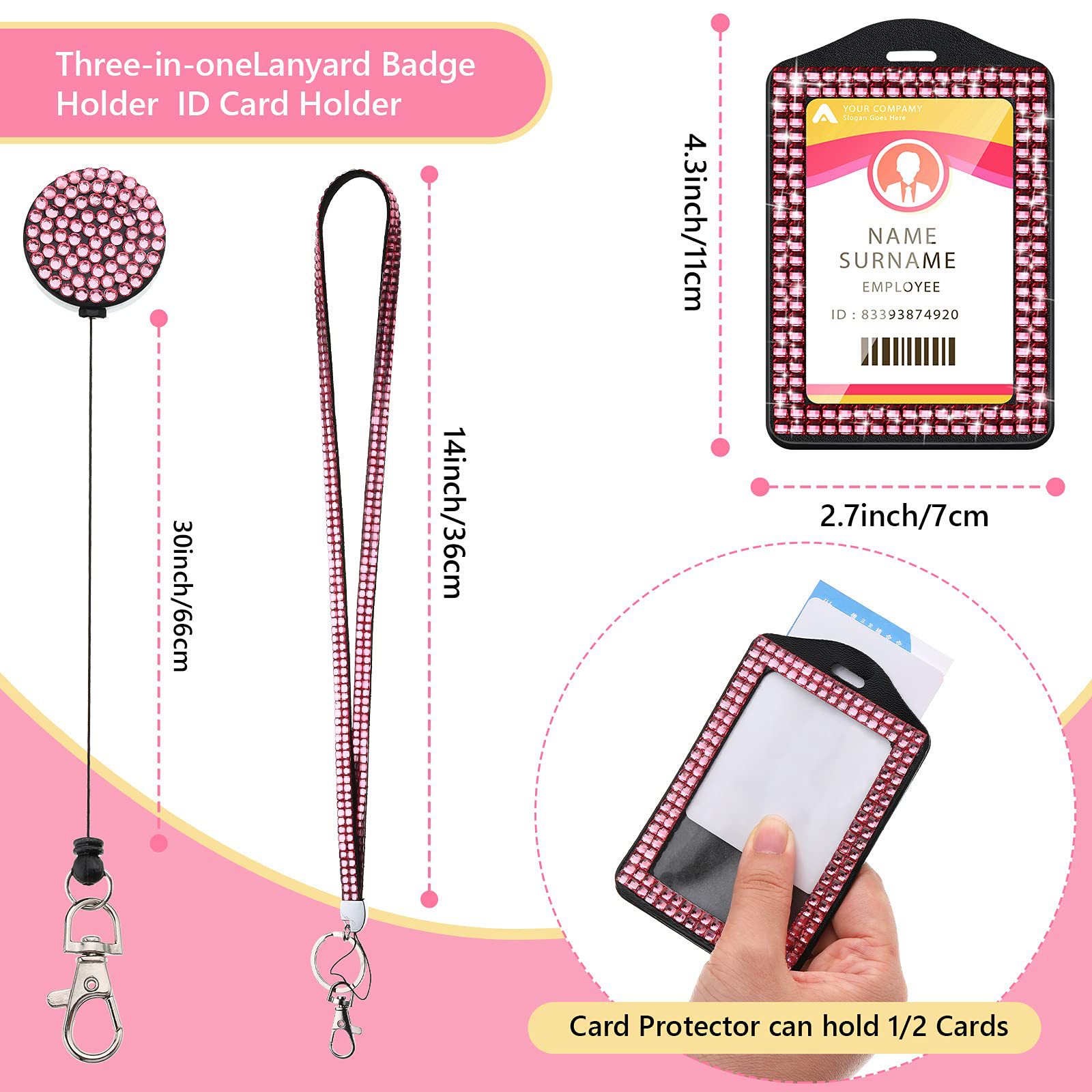 fashion sparkly bling rhinestone lanyard badge reel id card holder fashion sparkly bling rhinestone lanyard badge reel id card holder