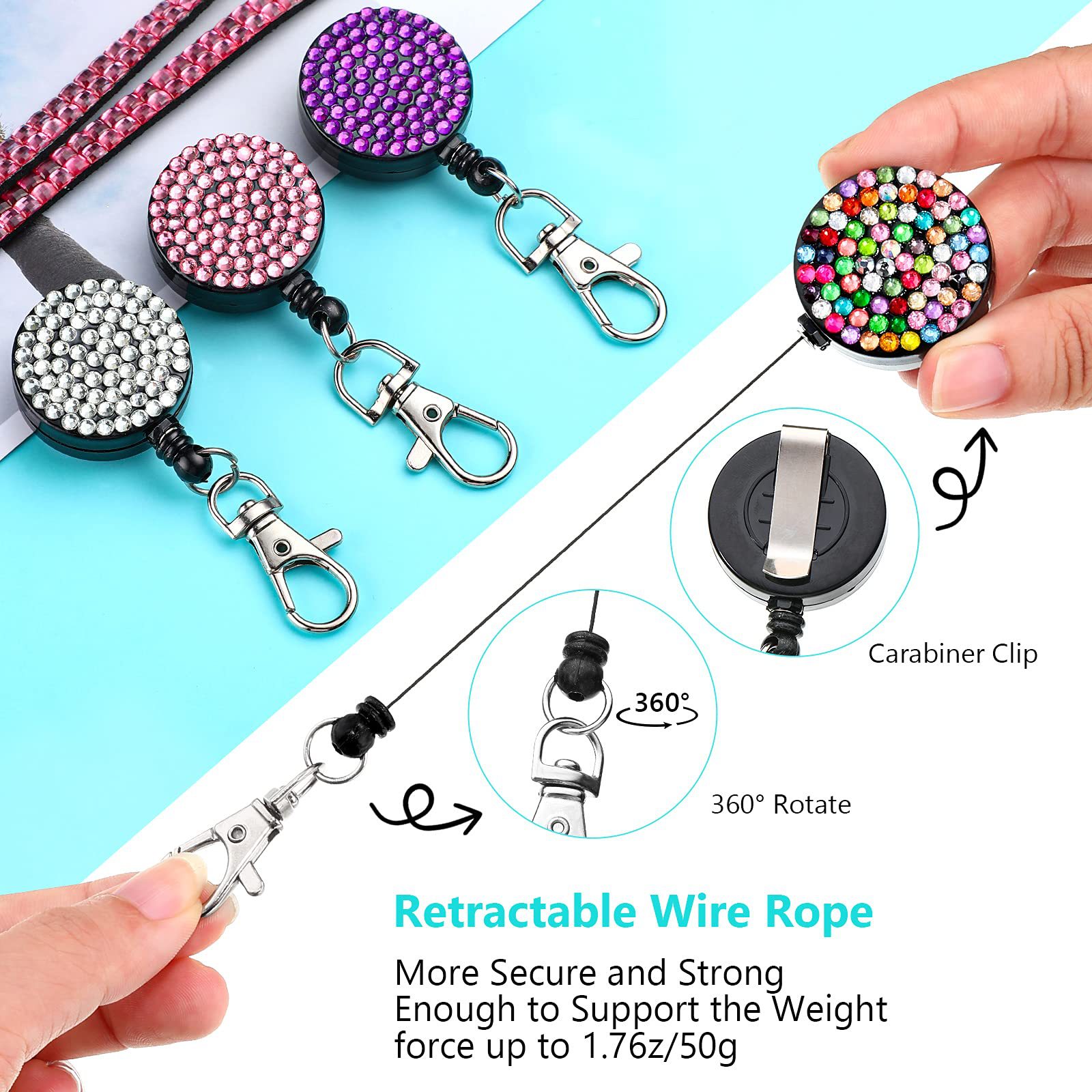 fashion sparkly bling rhinestone lanyard badge reel id card holder fashion sparkly bling rhinestone lanyard badge reel id card holder