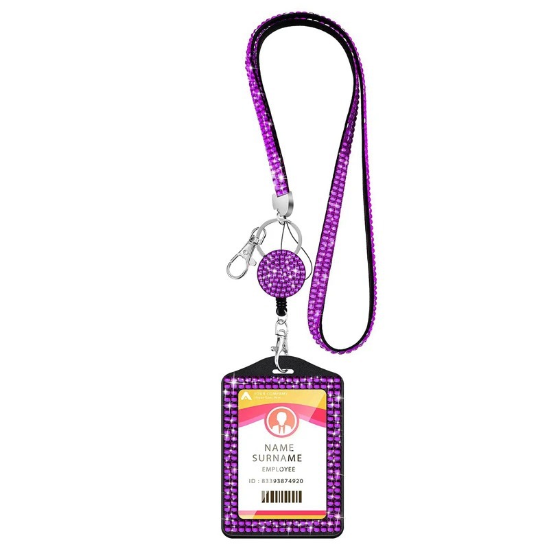 fashion sparkly bling rhinestone lanyard badge reel id card holder fashion sparkly bling rhinestone lanyard badge reel id card holder