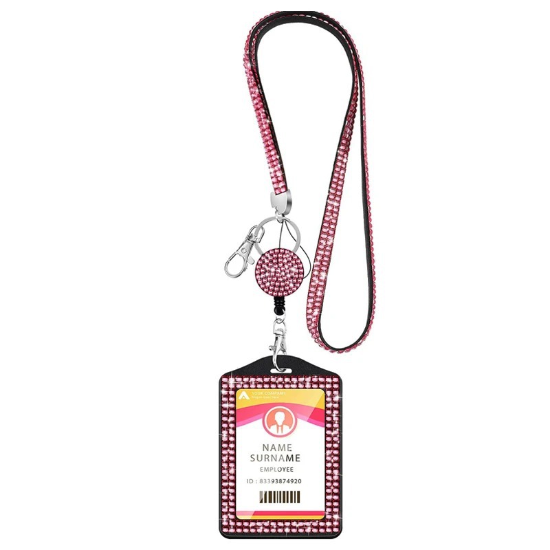 fashion sparkly bling rhinestone lanyard badge reel id card holder fashion sparkly bling rhinestone lanyard badge reel id card holder