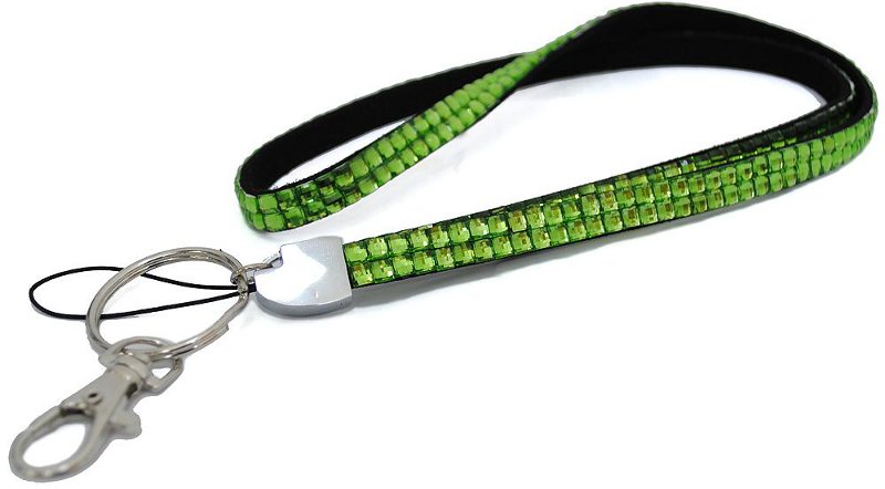 Green Rhinestone Lanyard For Badge & Key Green Rhinestone Lanyard For Badge & Key