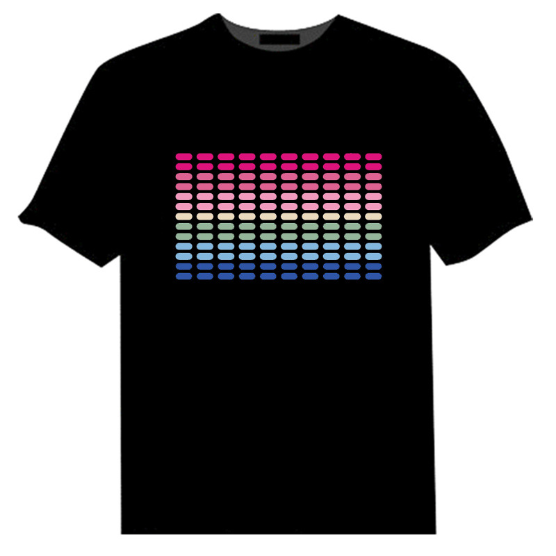 Light up T-Shirts, sound activated equalizer flashing T-shirts Light up T-Shirts, sound activated equalizer flashing T-shirts