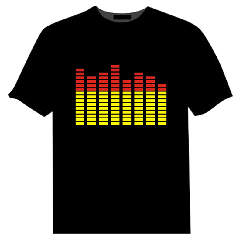 Light up T-Shirts, sound activated equalizer flashing T-shirts Light up T-Shirts, sound activated equalizer flashing T-shirts