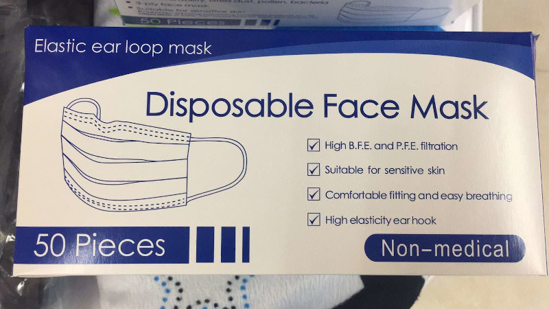 disposable daily face mask box package