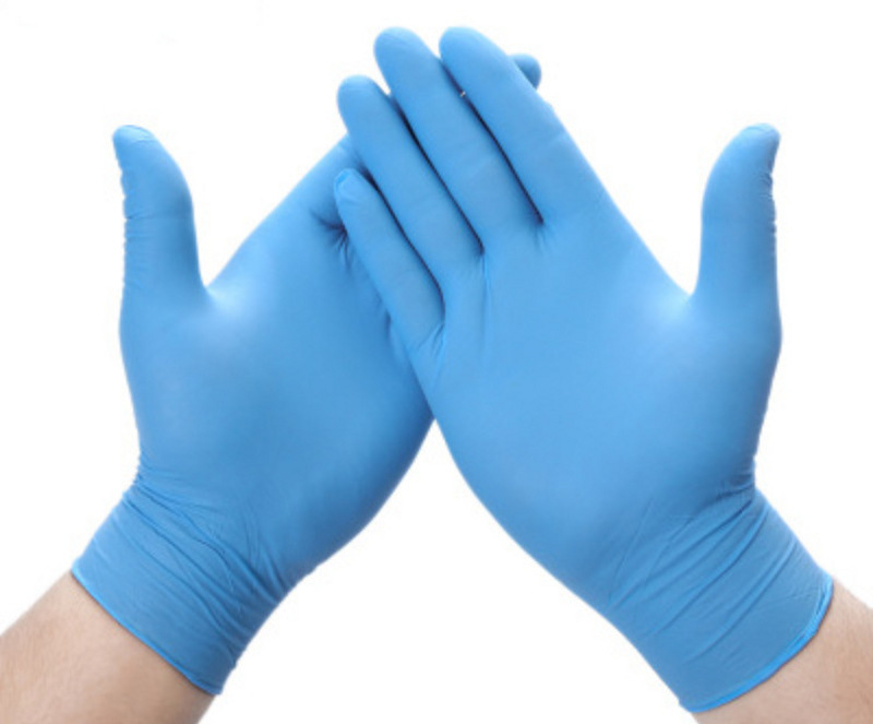 Lavex Industrial Nitrile 5 Mil Thick Powder-Free Textured Gloves - Medium