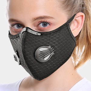 sports face mask with filter valves