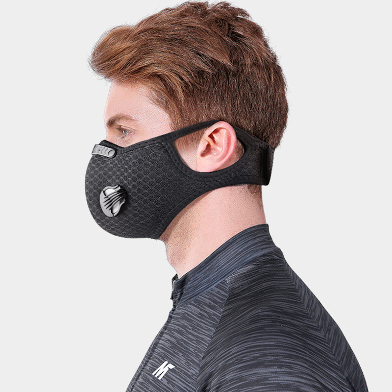 Details about   Cycling Face Mask With Double Breathing Valve Fliters Pad Windproof Washable 