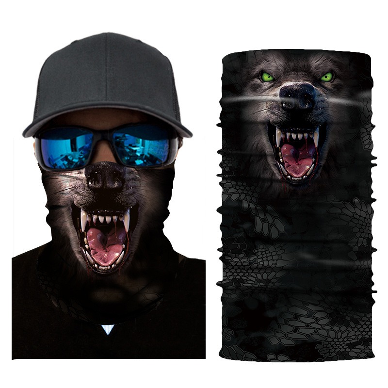 black wolf animal neck gaiter wholesale sun UV protection cycling cover face mask