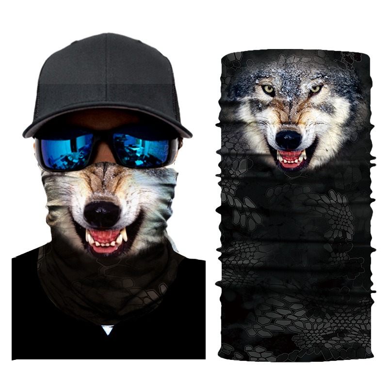 wolf animal neck gaiter wholesale sun UV protection cycling cover face mask