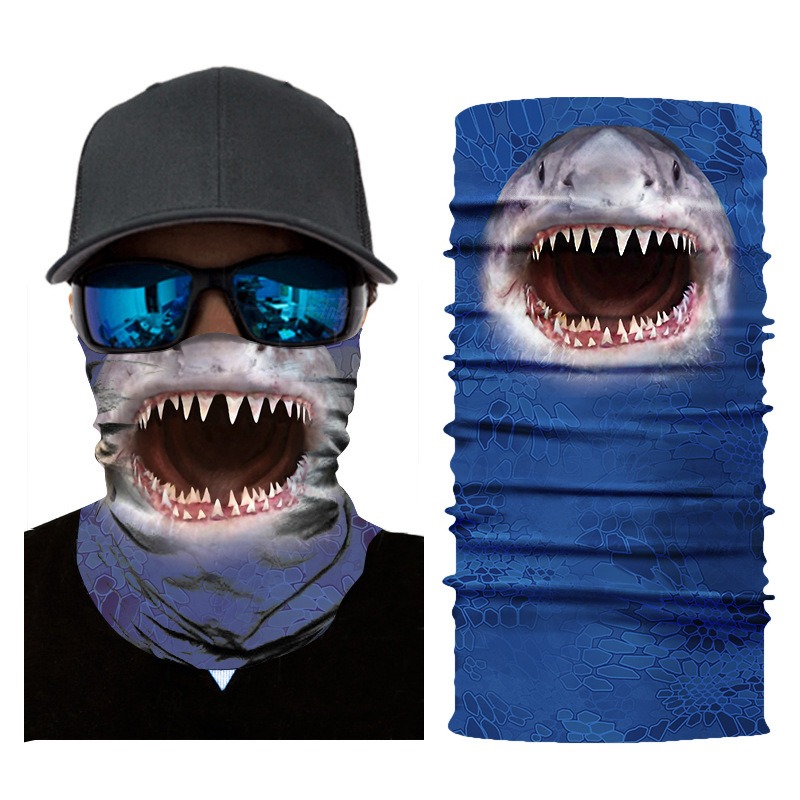shark animal neck gaiter sun UV protection tube face mask warmer wholesale