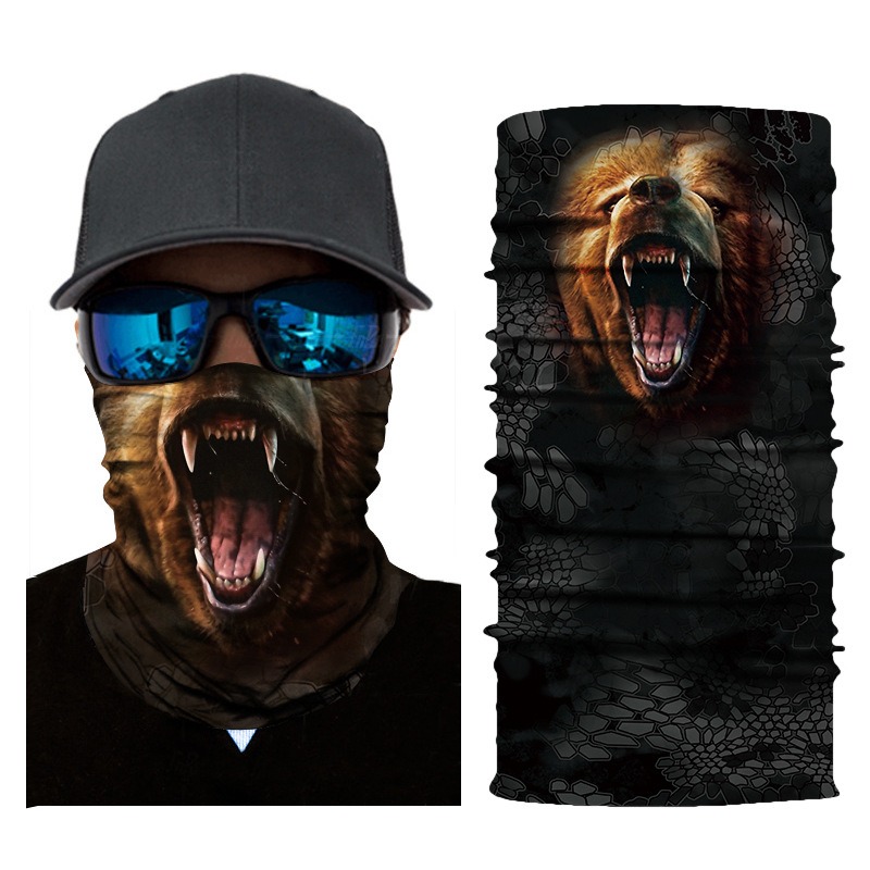brown bear animal neck gaiter sun UV protection tube face mask warmer wholesale