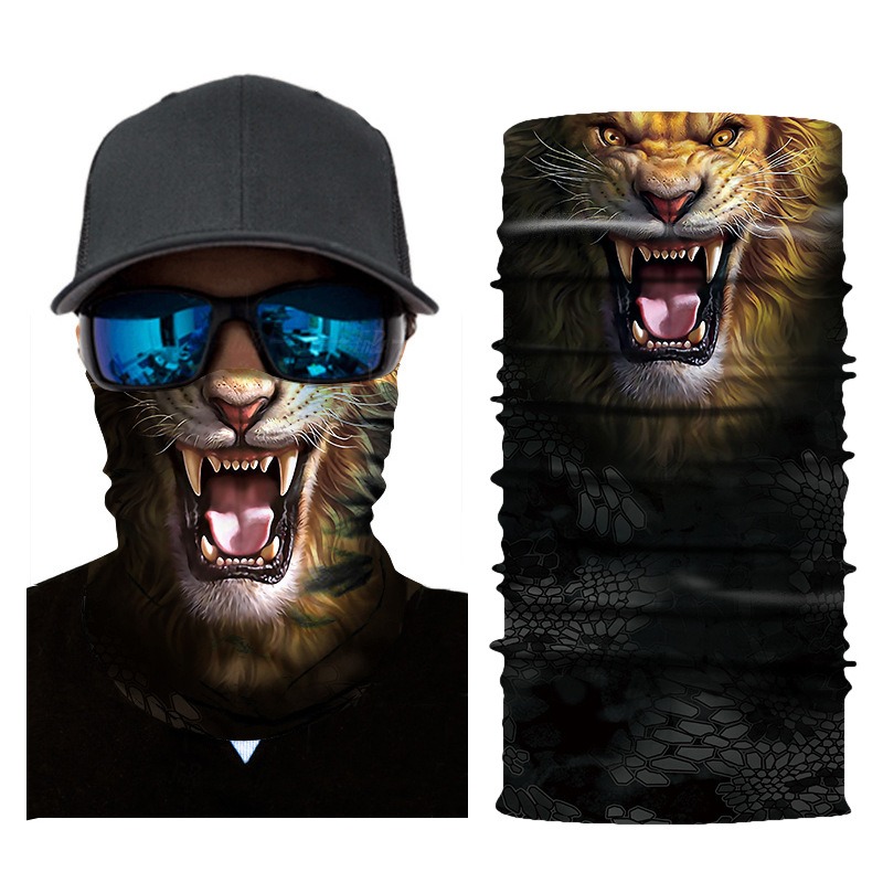 lion animal neck gaiter sun UV protection tube face mask warmer wholesale