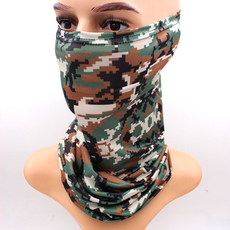 Camouflage neck gaiter sun UV protection face mask