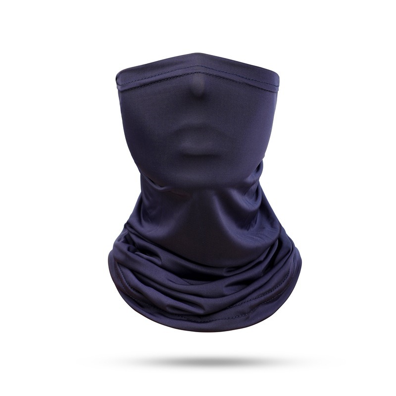 navy blue cooling ice silk blank neck gaiter for sale UV protection sun shade face mask