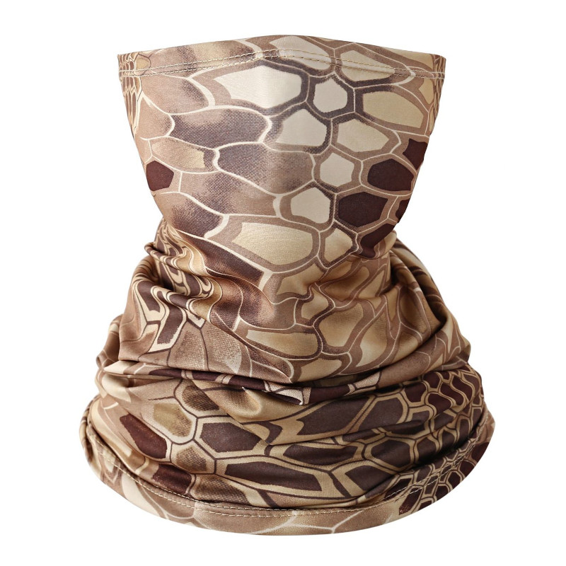 Brown Python Pattern cooling ice silk blank neck gaiter for sale UV protection sun shade face mask