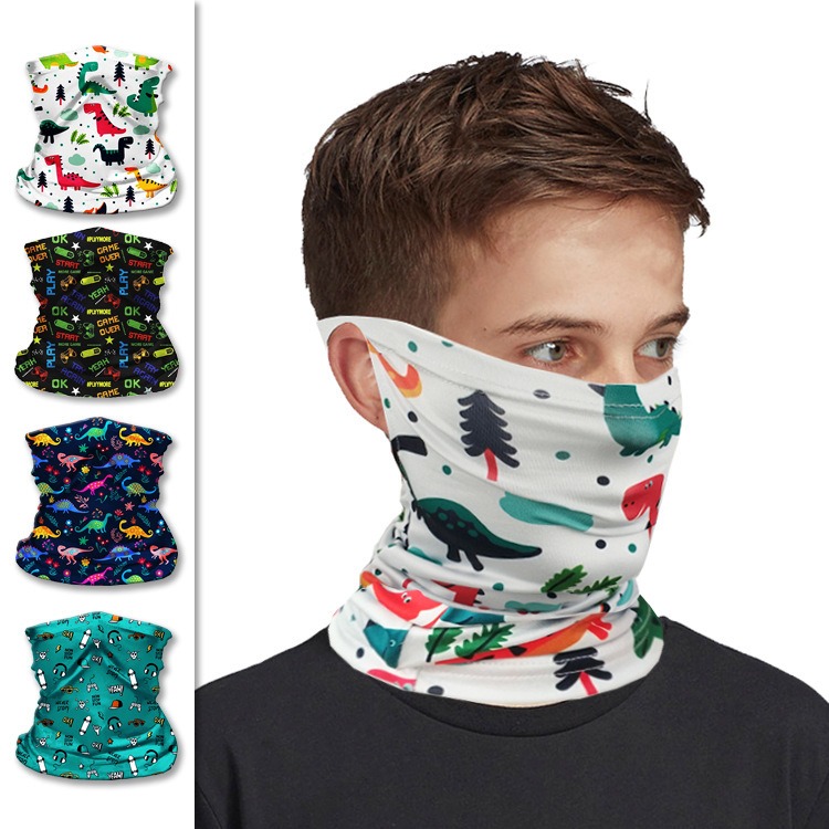 Kids Neck Gaiter With Ear Holes Sun Protective Buffs Face Mask