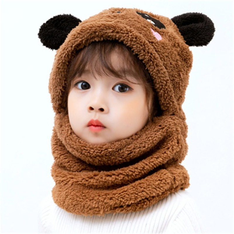 lovely hooded scarf cap neck gaiter cute warm panda hat
