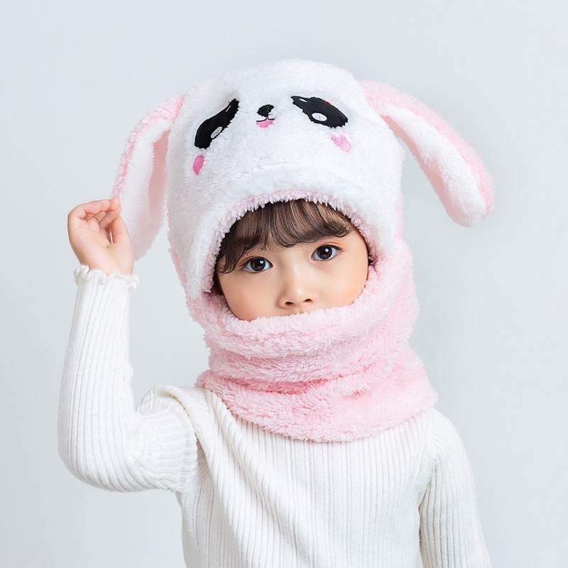 lovely hooded scarf cap neck gaiter cute warm hat rabbit bunny