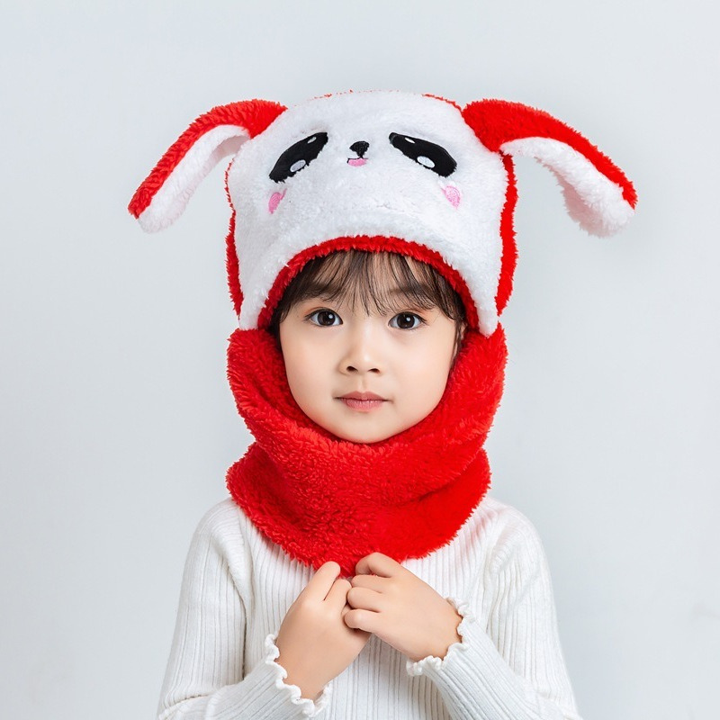 lovely hooded scarf cap neck gaiter cute warm hat rabbit bunny