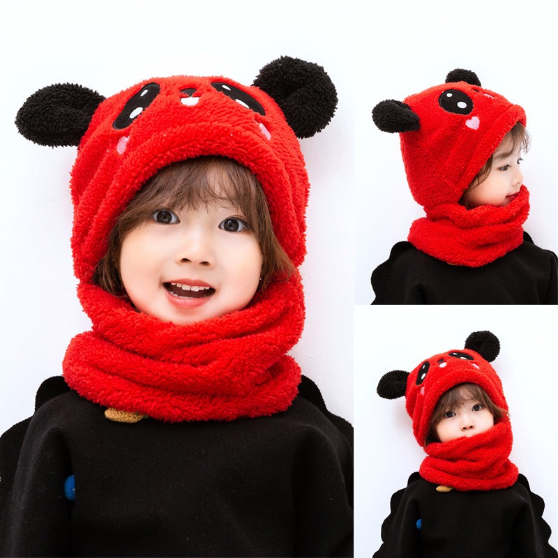 lovely hooded scarf cap neck gaiter cute warm hat