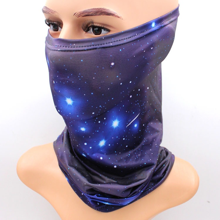 cool universe starry night sky neck gaiter sun UV protection face mask breathable lightweight cooling