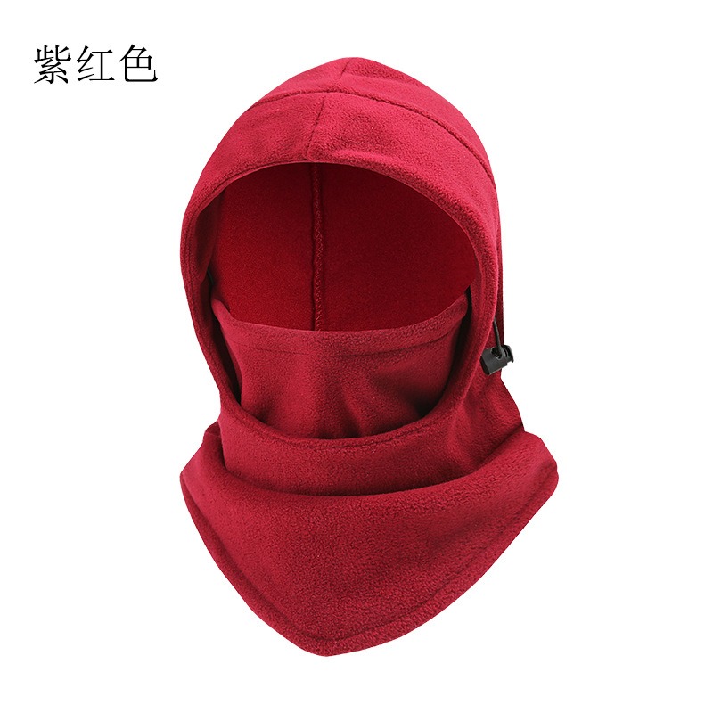 purple red winter fleece balaclava hood full face mask hat