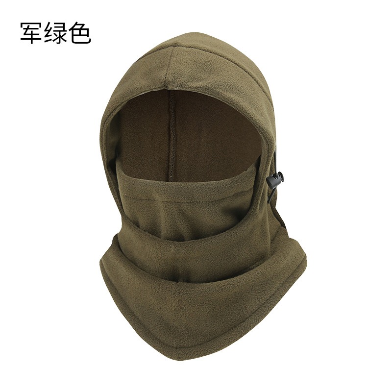 army green winter fleece balaclava hood full face mask hat