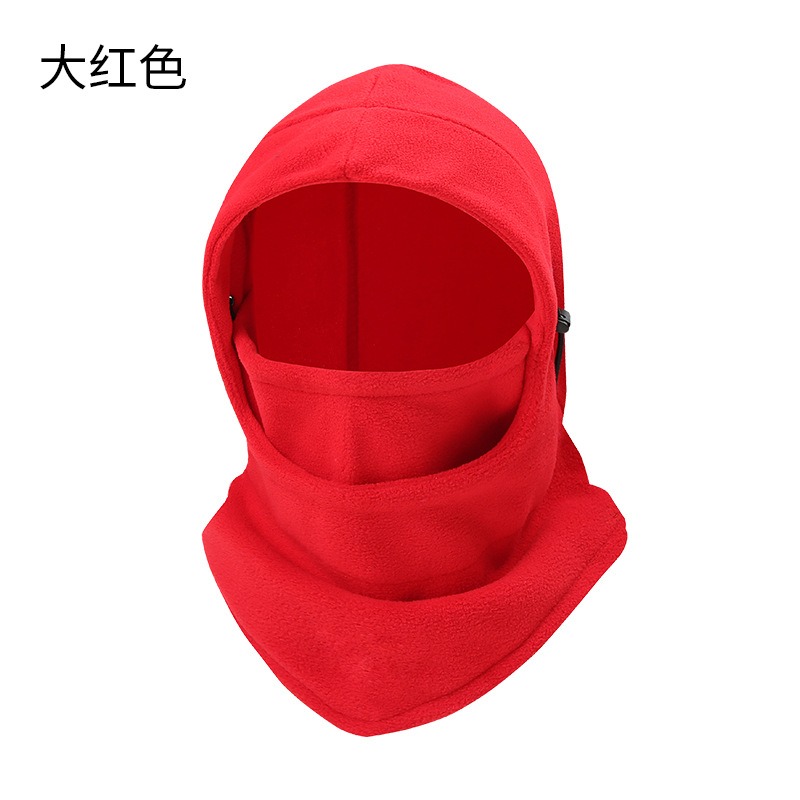red winter fleece balaclava hood full face mask hat