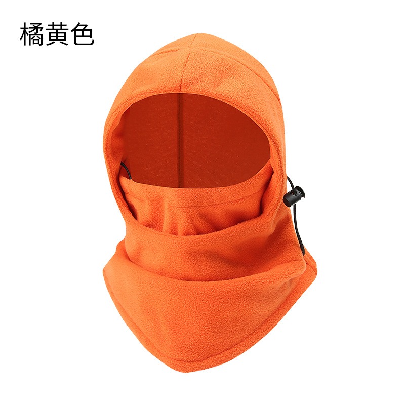 orange winter fleece balaclava hood full face mask hat
