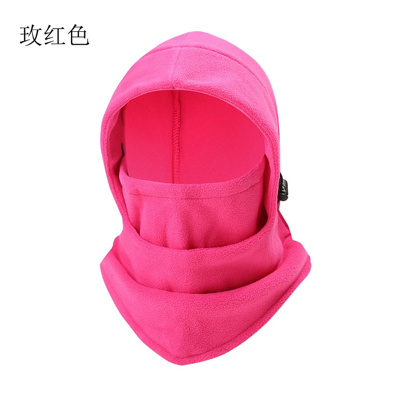 rose red winter fleece balaclava hood full face mask hat