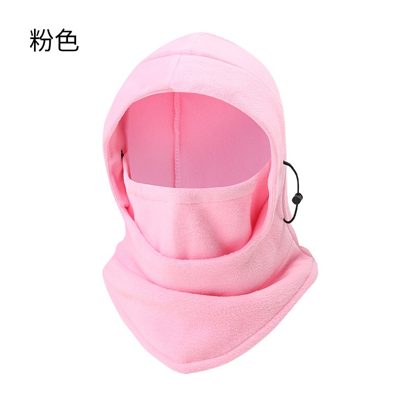 pink winter fleece balaclava hood full face mask hat