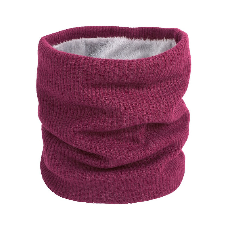 rose red winter two layer velvet fleece neck warmer tube scarf