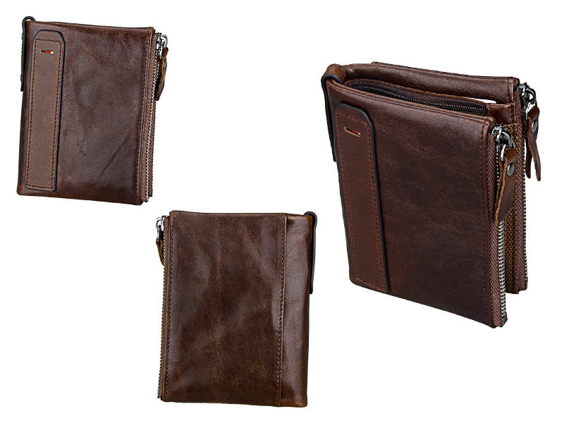 Dark brown bifold genuine cowhide leather wallet, retro vintage rfid blocking wholesale Dark brown bifold genuine cowhide leather wallet, retro vintage rfid blocking wholesale