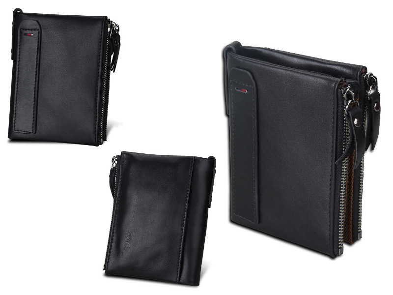 black brown bifold genuine cowhide leather wallet, retro vintage rfid blocking wholesale black brown bifold genuine cowhide leather wallet, retro vintage rfid blocking wholesale