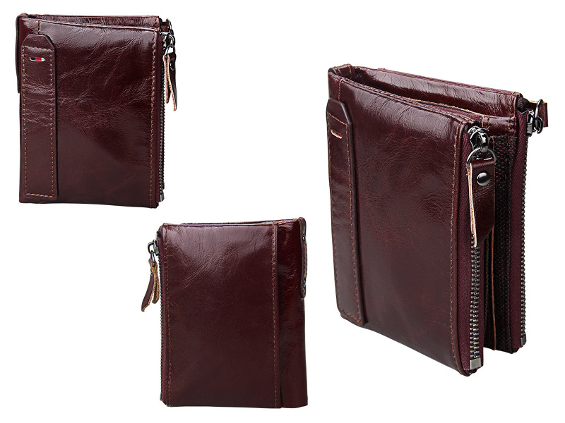 Glossy dark brown bifold genuine cowhide leather wallet, retro vintage rfid blocking wholesale Glossy dark brown bifold genuine cowhide leather wallet, retro vintage rfid blocking wholesale