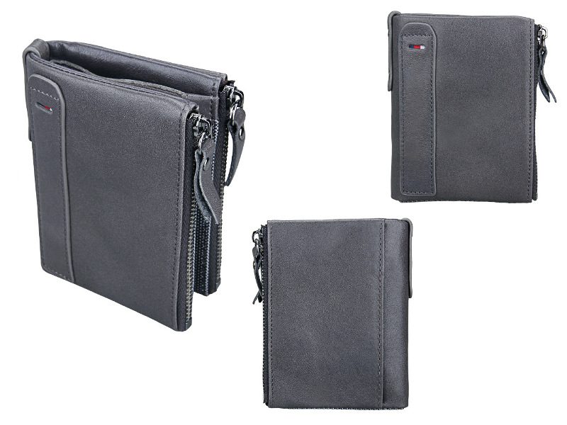 gray bifold genuine cowhide leather wallet, retro vintage rfid blocking wholesale gray bifold genuine cowhide leather wallet, retro vintage rfid blocking wholesale