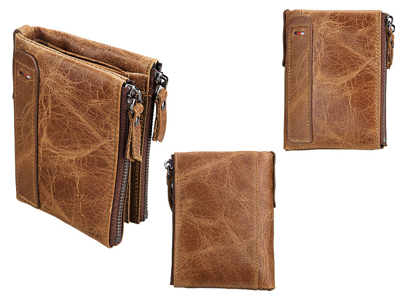 Retro brown bifold genuine cowhide leather wallet, retro vintage rfid blocking wholesale Retro brown bifold genuine cowhide leather wallet, retro vintage rfid blocking wholesale