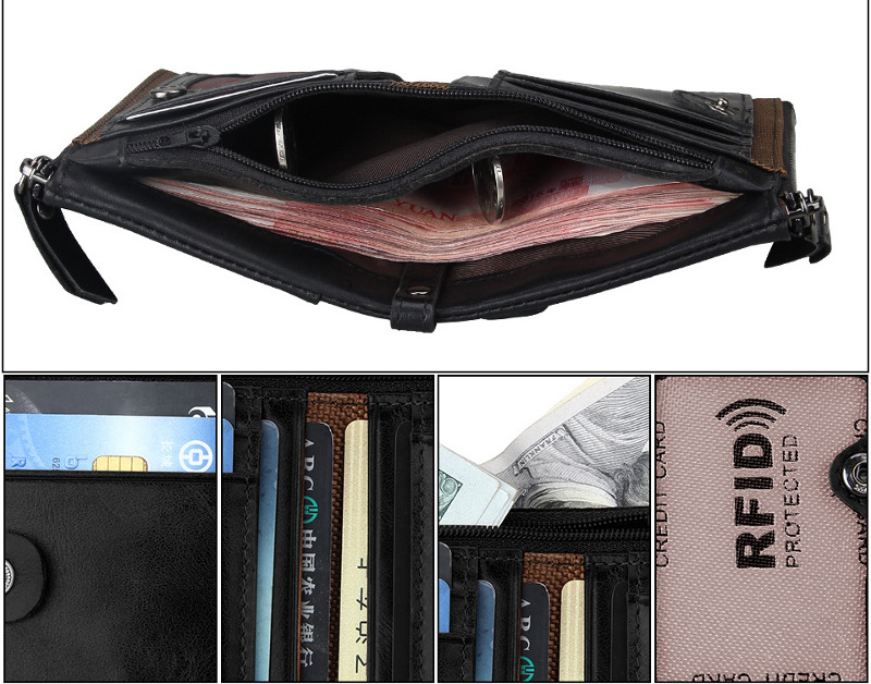 bifold genuine cowhide leather wallet, retro vintage rfid blocking wholesale bifold genuine cowhide leather wallet, retro vintage rfid blocking wholesale