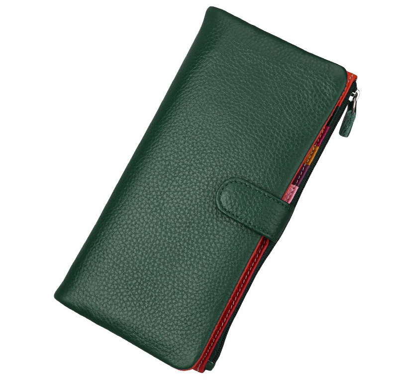 green genuine leather clutch wallet, rfid blocking, lady, women, wholesale green genuine leather clutch wallet, rfid blocking, lady, women, wholesale