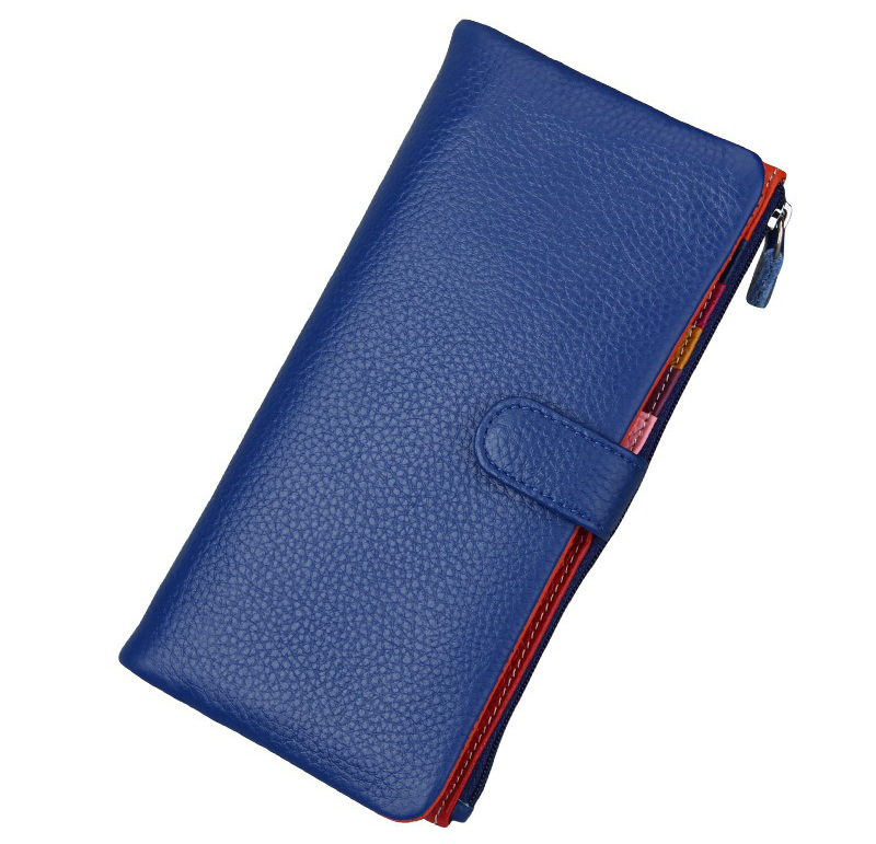 blue genuine leather clutch wallet, rfid blocking, lady, women, wholesale blue genuine leather clutch wallet, rfid blocking, lady, women, wholesale