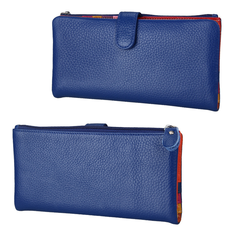 blue genuine leather clutch wallet, rfid blocking, lady, women, wholesale blue genuine leather clutch wallet, rfid blocking, lady, women, wholesale