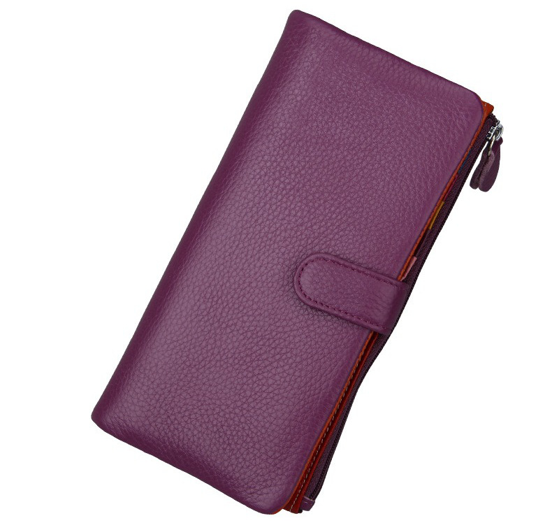 Colorful Leather Wallets for Women, Purple, Hot Pink, Yellow