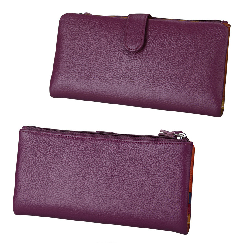 purple genuine leather clutch wallet, rfid blocking, lady, women, wholesale purple genuine leather clutch wallet, rfid blocking, lady, women, wholesale