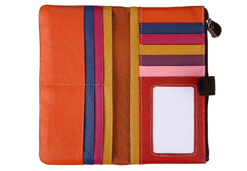 dark brown genuine leather clutch wallet, rfid blocking, lady, women, wholesale