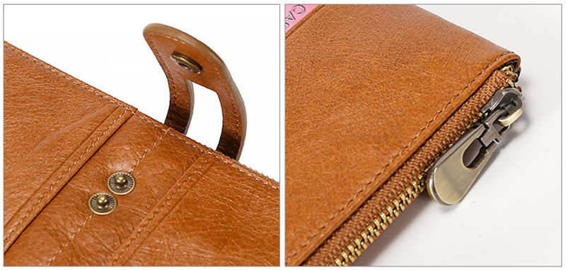 genuine first-layer cowhide leather wallet for women, rfid blocking, zip pocket, id window, card holder, banknote pocket, wholesale genuine first-layer cowhide leather wallet for women, rfid blocking, zip pocket, id window, card holder, banknote pocket, wholesale