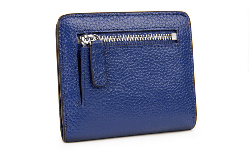 Toughergun Womens Keychain Wallet Slim Front Pocket Minimalist RFID  Blocking Credit Card Coin Change Holder Purse Wallet(Blue Smooth)