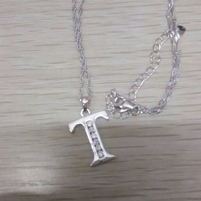 Sterling Silver Alphabet Necklace Letter S T U V W X Y Z